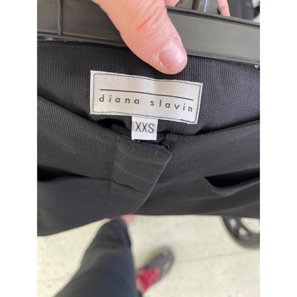 Diana Slavin Womens Trouser Pants Size XXS Black Mid Rise Straight Leg - Picture 7 of 8